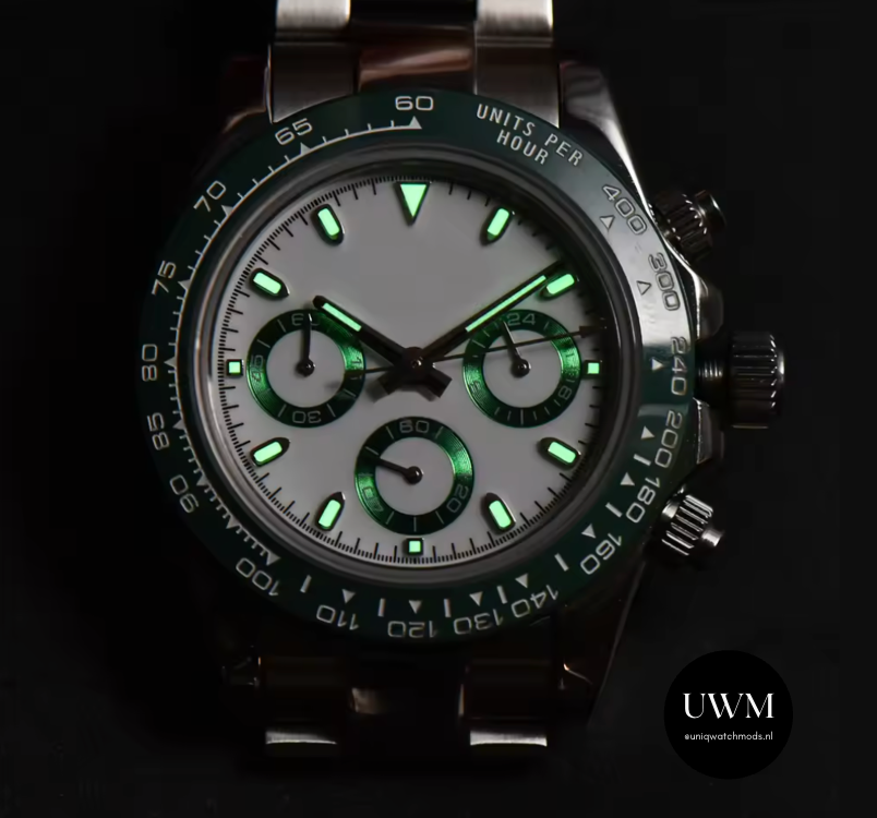 40mm Racing Chronograph Panda Dial Steel Bezel