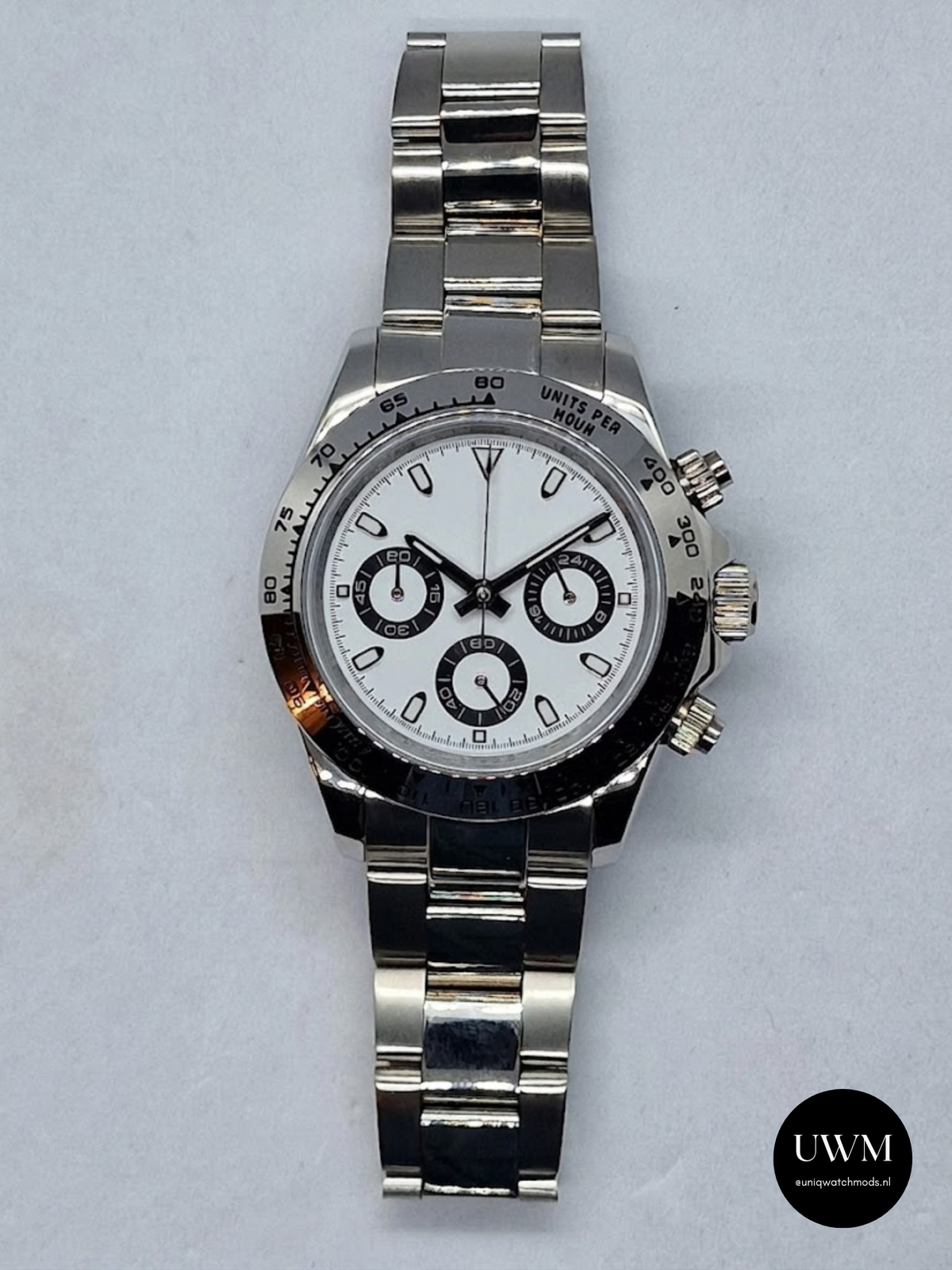40mm Racing Chronograph Panda Dial Steel Bezel
