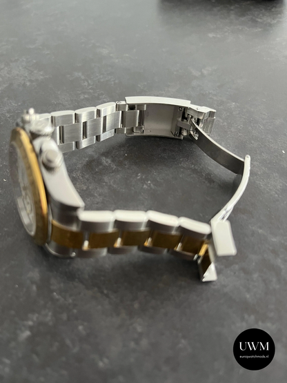40mm Racing Chronograph White Dial Two Tone Gold Bezel