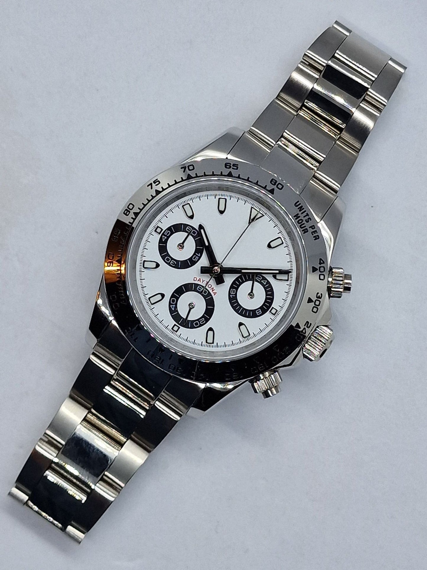 Daytona Mod Panda Dial Steel Bezel on oyster bracelet