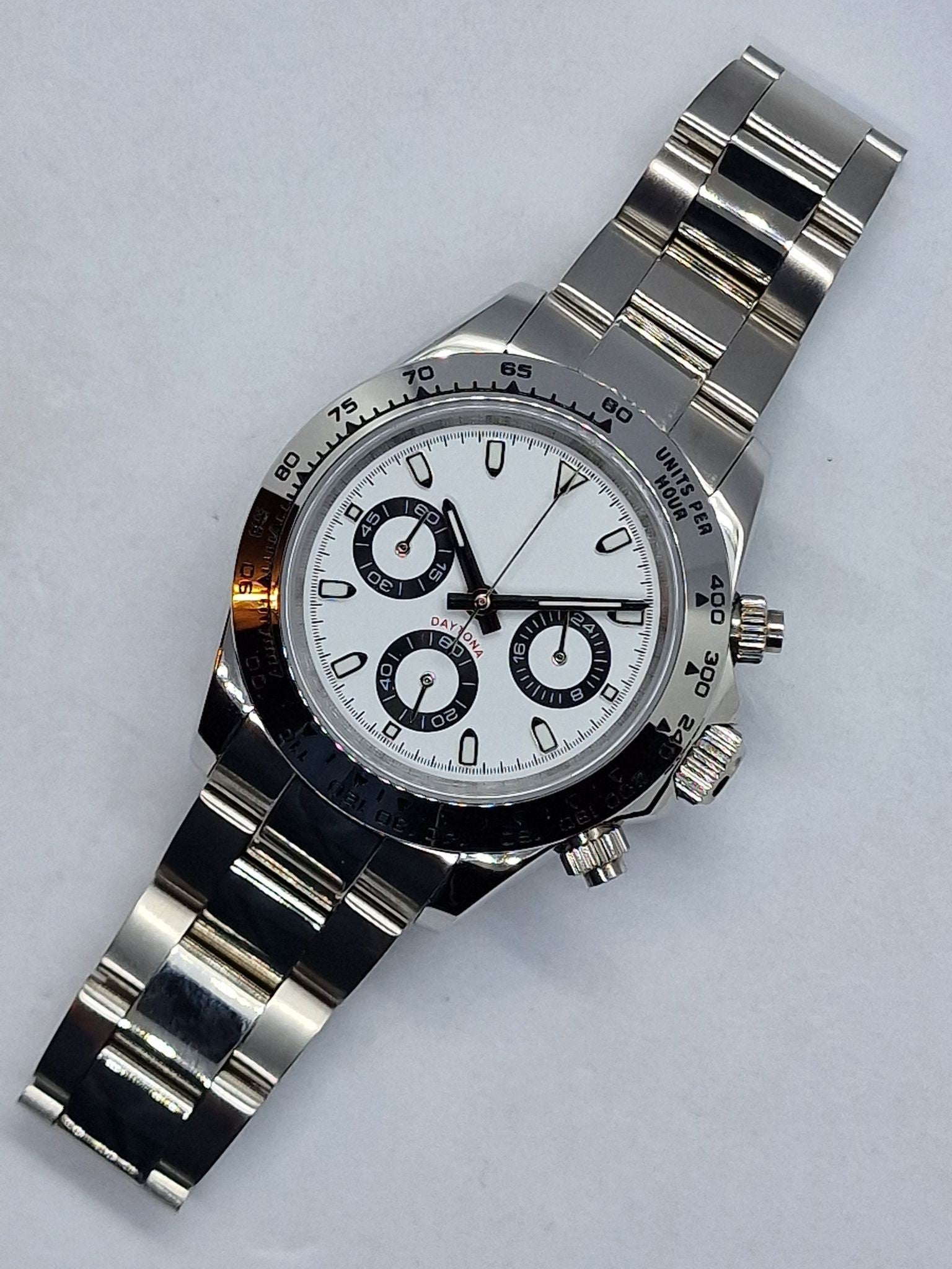 Daytona Mod Panda Dial Steel Bezel on oyster bracelet