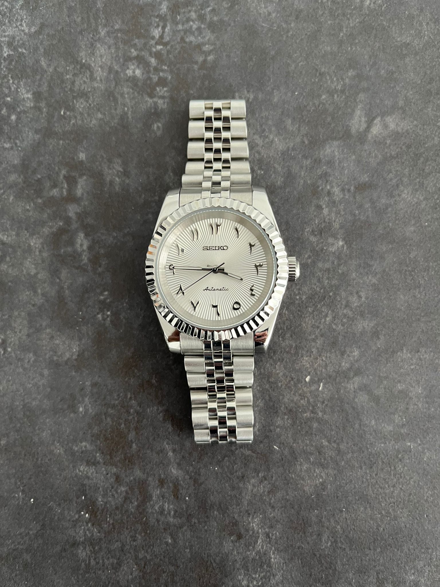 Seiko Mod Arabic Dial White Seiko Mod 39mm Datejust White/Silver