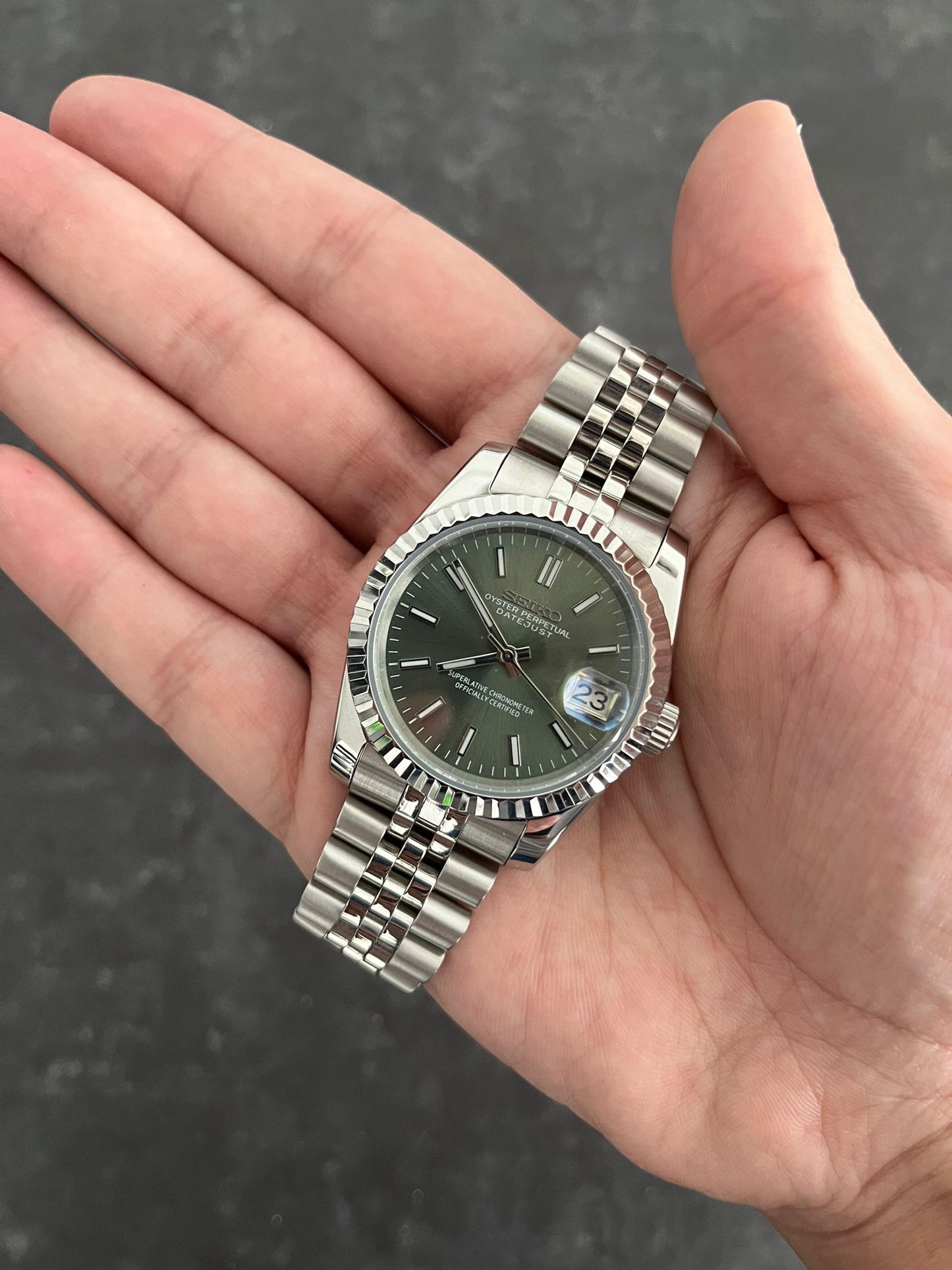 Seiko Mod - 36mm Datejust Mint Green Dial