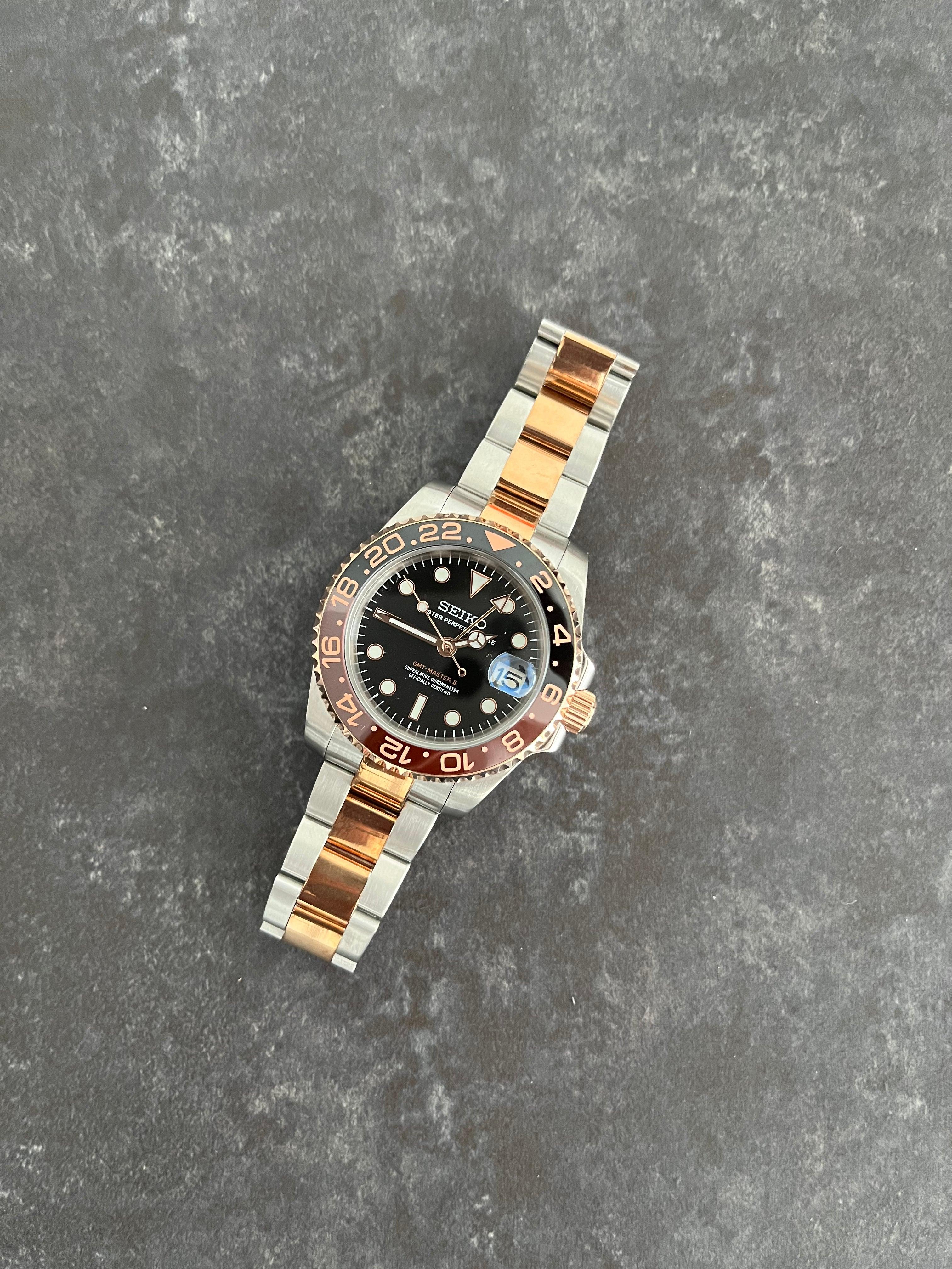 Seiko Mod 40mm Rootbeer GMT Uniq Watch Mods