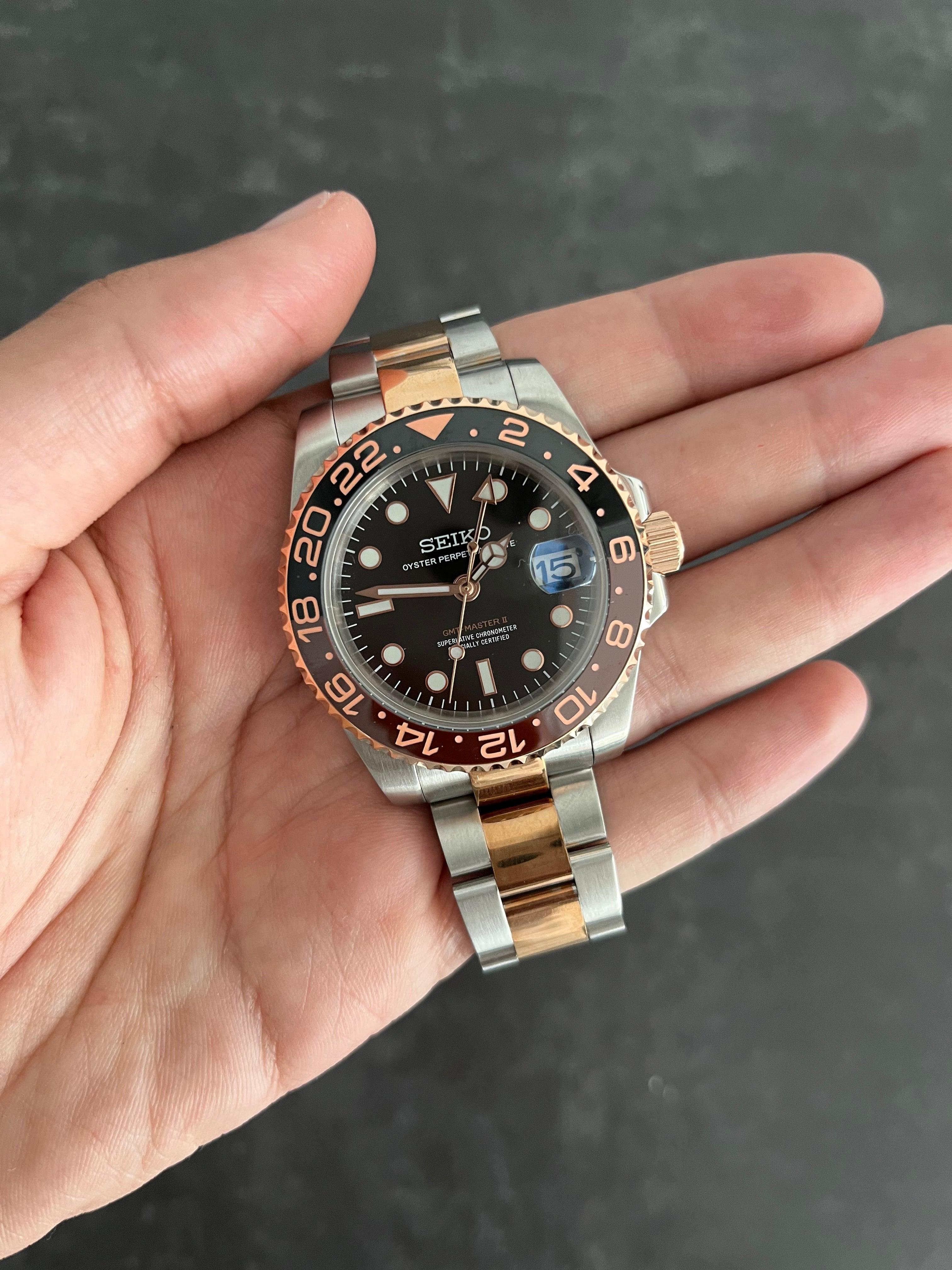 Seiko Mod 40mm Rootbeer GMT Uniq Watch Mods