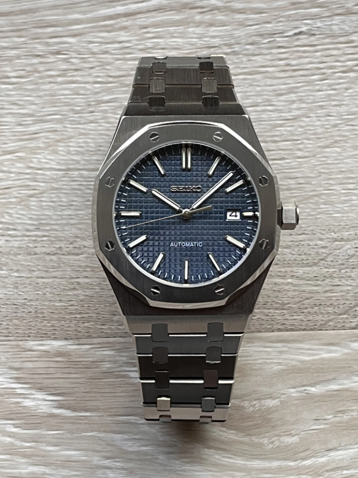 Seiko Mod 41mm Royal Oak Automatic Navy Blue Dial Uniq Watch Mods