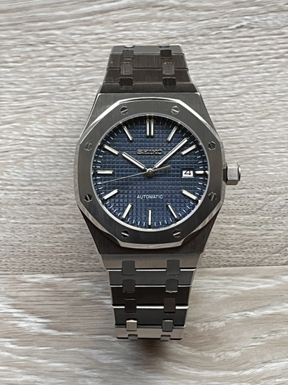 Seiko Mod - 41mm Royal Oak Automatic Navy Blue Dial - uniqwatchmods.nl