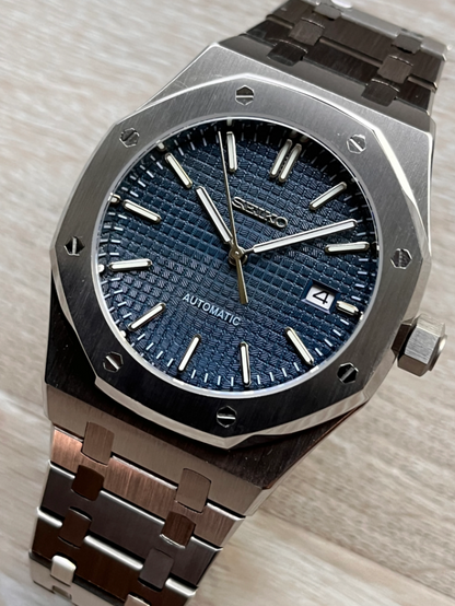 Seiko Mod - 41mm Royal Oak Automatic Navy Blue Dial - uniqwatchmods.nl